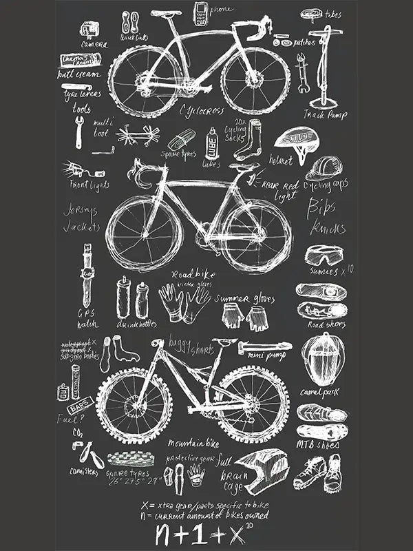 Bike Maths T Shirt Charcoal