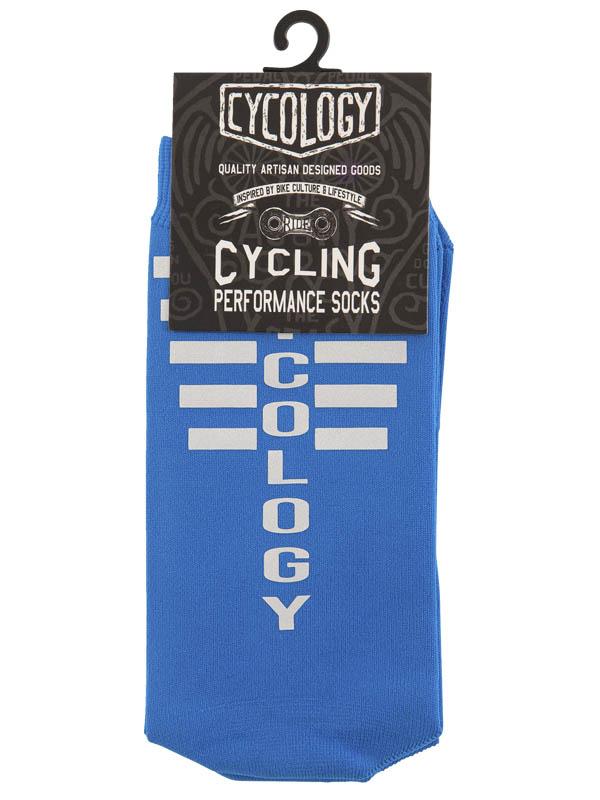 Cycology Blue Reflective Logo Cycling Socks - Cycology Clothing US