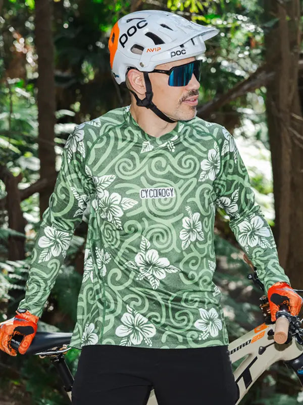 Koa Men's Long Sleeve Mountain Bike Jersey on model Front 