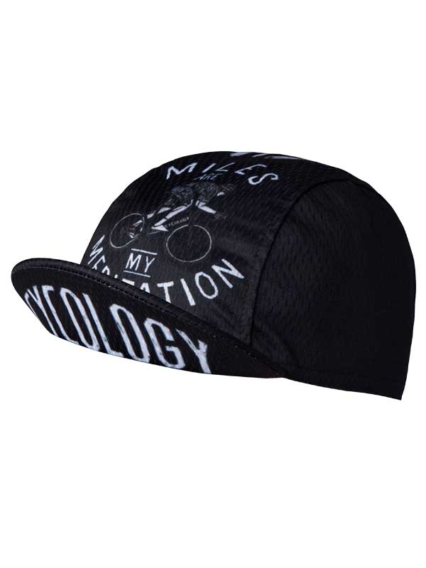 Miles are my Meditation Black Cycling Cap