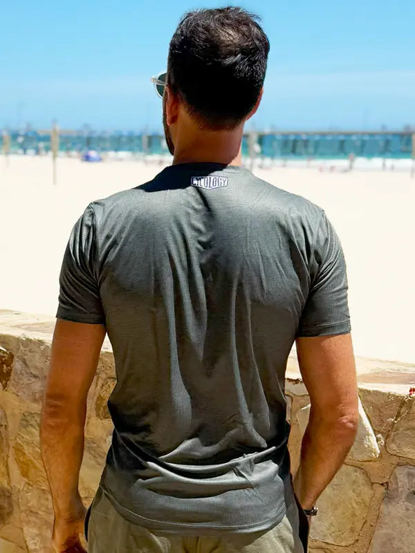 Ride Dark Grey Men's Technical T shirt Back | Cycology USA