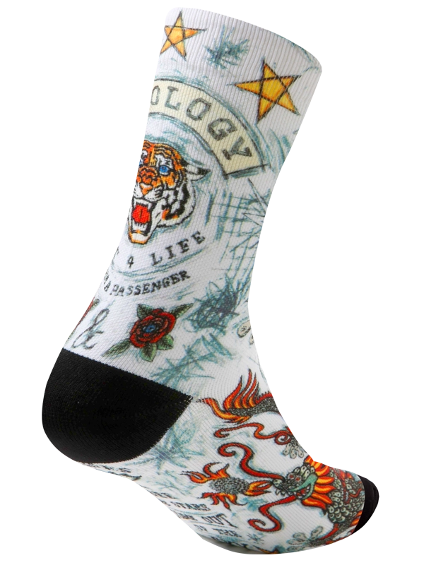 City of Angels White Cycling Socks Side | Cycology USA