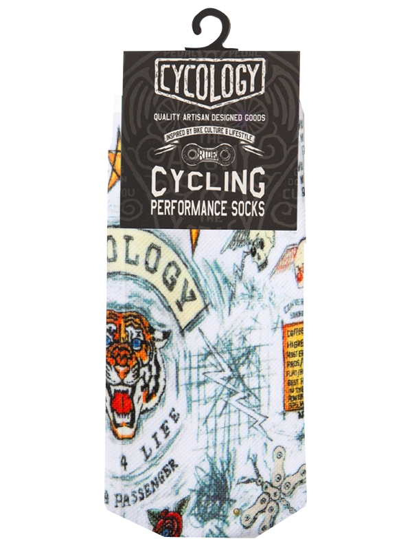 City of Angels White Cycling Socks Packaging | Cycology USA