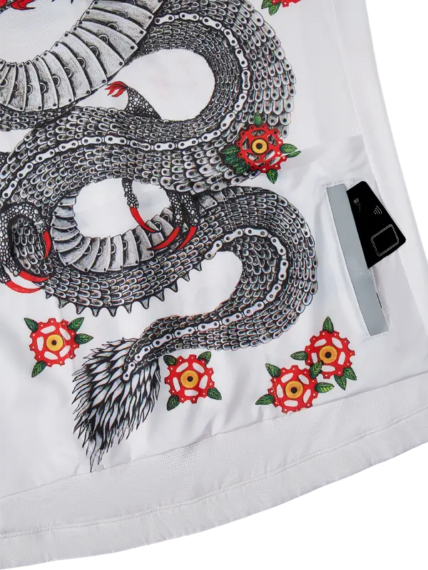 Dragon White Men's Reborn Cycling Jersey Pockets  Cycology USA