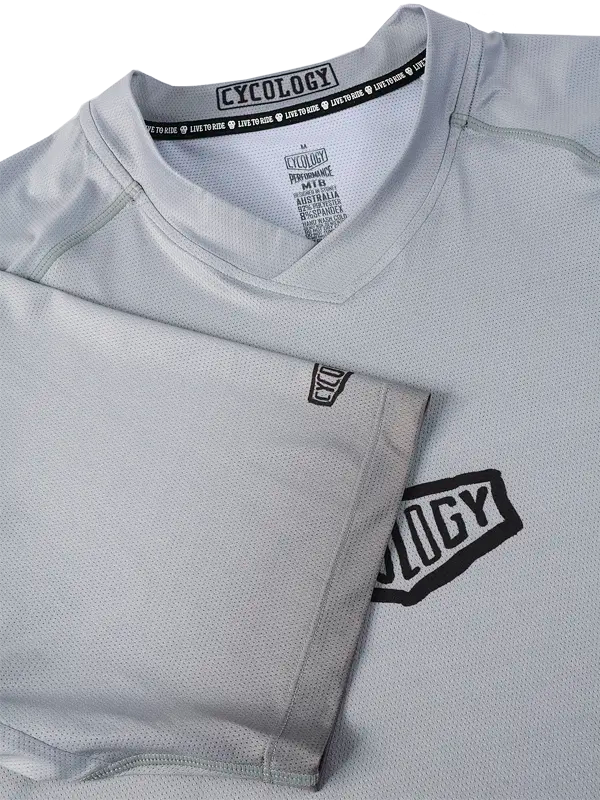 Good Times Gray Men's Short Sleeve Mountain Bike Jersey V Neck  | Cycology USA