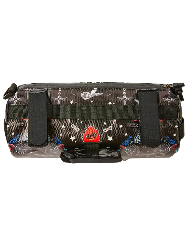 Black bike bag with colorful designs and 'Cycology' branding 