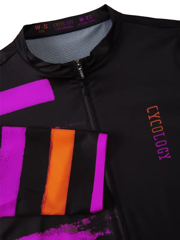 Horizon Black Women's Reborn Cycling Jersey  Neck  Cycology USA