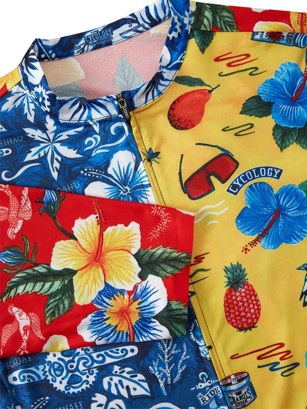 Mahalo Men's Blue Reborn Cycling Jersey  Neck Cycology USA