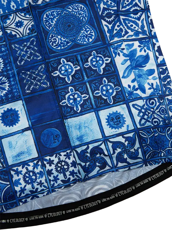 Majorca Men's Blue Reborn Cycling Jersey  Hem Cycology USA