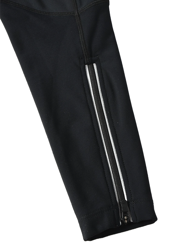 Cycology Black Women's Quick Pee Cycling Bib Tights Leg Zipper 