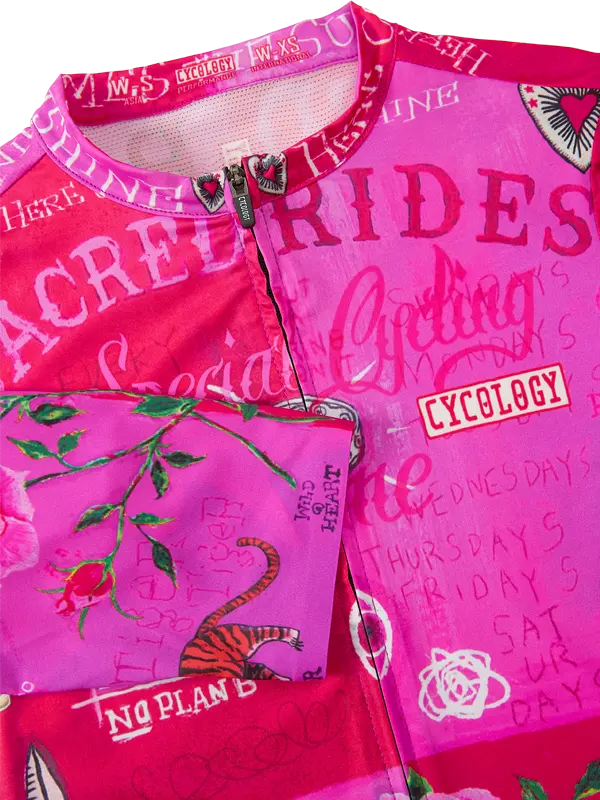 Zadie Pink Women's Reborn Cycling Jersey Neck Cycology USA